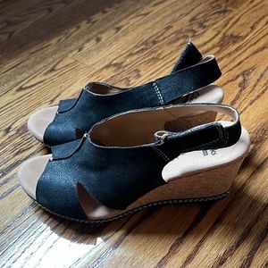 Clarkes Black Wedges